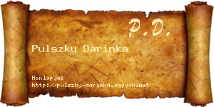 Pulszky Darinka névjegykártya
